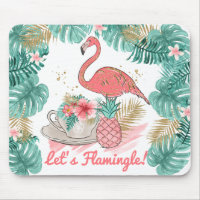 Lets Flamingle Pink and Gold Glitter Flamingo