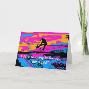 "Lets Fly!"  High Flying Scooter Card