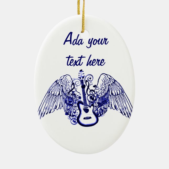 Let's Fly,Rock N Roll_ Ceramic Tree Decoration (Back)