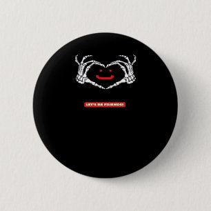 Let's Friends! Classic Skeleton Hands Heart 6 Cm Round Badge