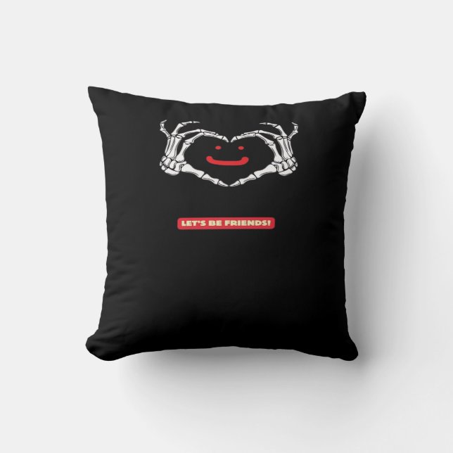 Let's Friends! Classic Skeleton Hands Heart Cushion (Front)