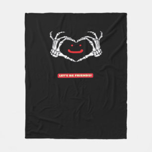 Let's Friends! Classic Skeleton Hands Heart Fleece Blanket