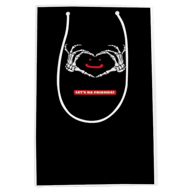 Let's Friends! Classic Skeleton Hands Heart Medium Gift Bag (Front)