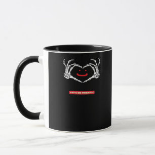 Let's Friends! Classic Skeleton Hands Heart Mug