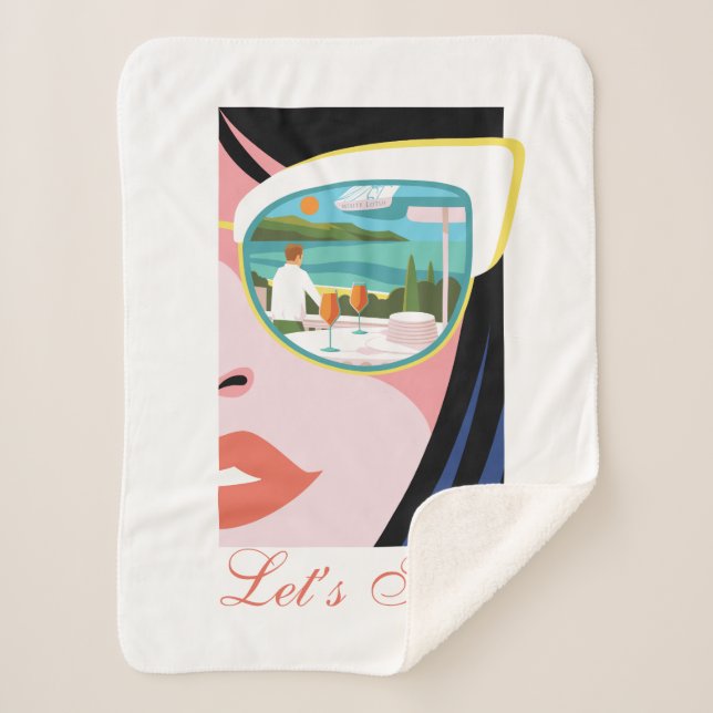 Let's Fun - The White Lotus Sherpa Blanket (Front)