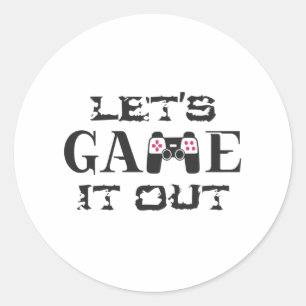 Let's game it out classic round sticker