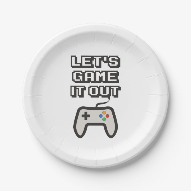 Let's game it out paper plate (Front)
