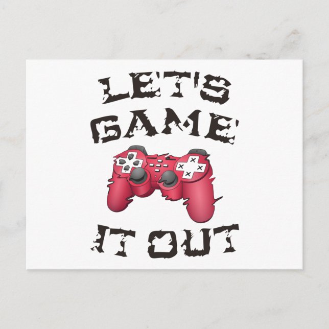 Let's game it out postcard (Front)