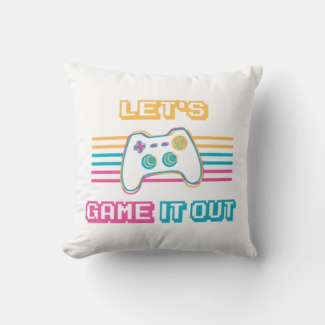 Let's game it out - Retro style Cushion (Front)