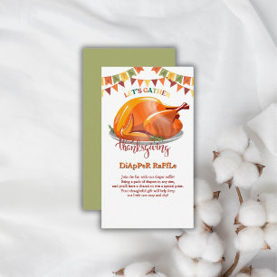 Let's Gather Thanksgiving Turkey Feast Baby Shower Enclosure Card