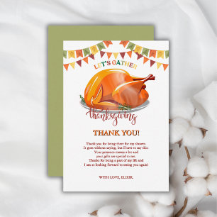 Let's Gather Thanksgiving Turkey Feast Baby Shower Thank You Card