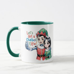 🤖Let's Get a Chatbot Elfie Funny Christmas Memes  Mug