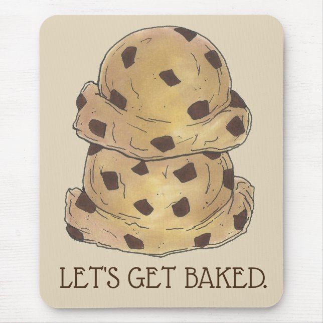 Let's Get Baked Chocolate Chip Cookie Dough Foodie Mouse Pad (Front)