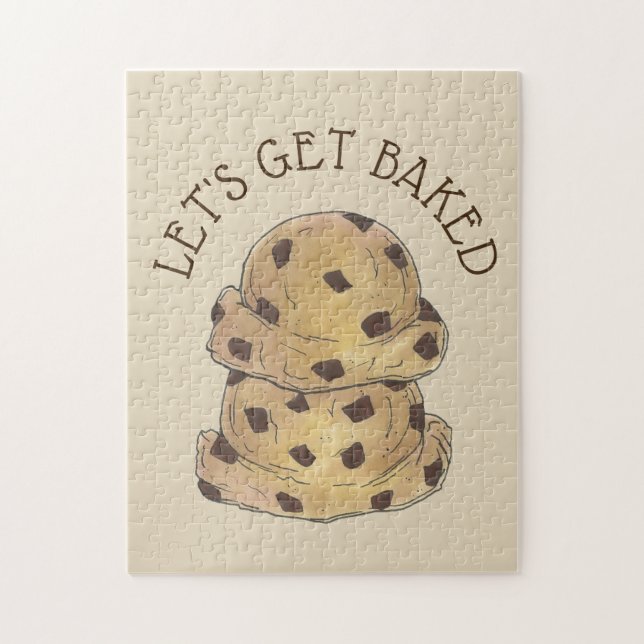 Let's Get Baked Chocolate Chip Cookie Dough Scoops Jigsaw Puzzle (Vertical)