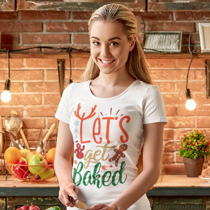 Let's Get Baked Christmas Holiday Slogan Tri-Blend Shirt