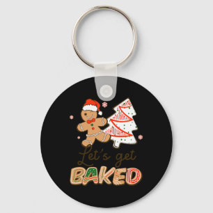 Lets Get Baked Cookie Baking Team Fun Christmas  Key Ring