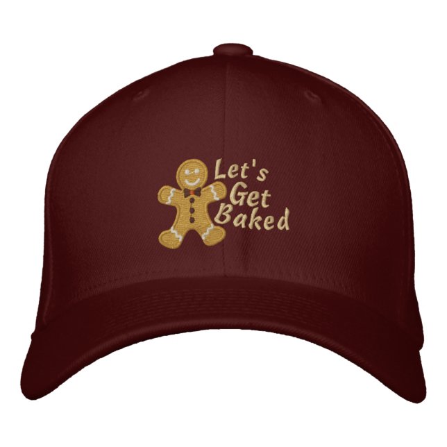 Let's get Baked Gingerbread Man Embroidered Hat (Front)