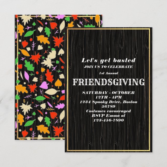 Let's Get Basted | Friendsgiving invitation (Front/Back)