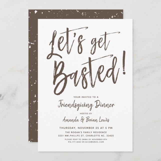 Let's get basted | Friendsgiving Party Invitation (Front/Back)