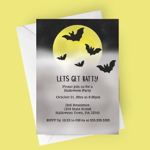 Let's Get Batty Halloween Party Invitation