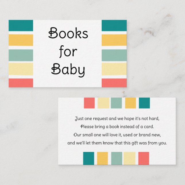 Let's Get Beachy Art Design Books for Baby Enclosure Card (Front/Back)