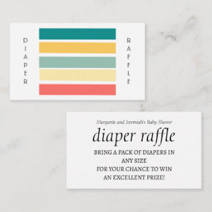 Let's Get Beachy Multicolored Diaper Raffle Enclosure Card