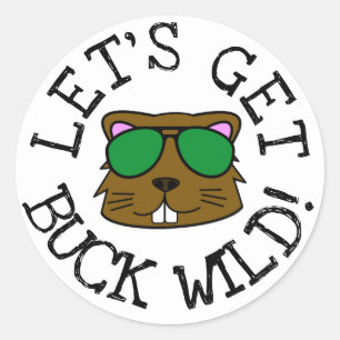 Let's Get Buck Wild Classic Round Sticker