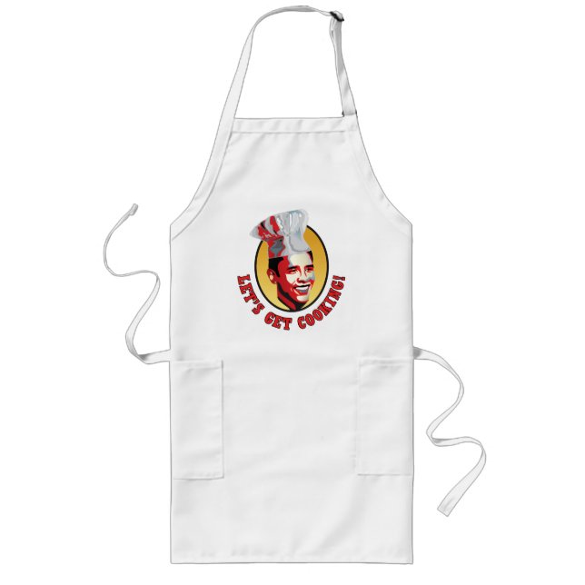 Let's Get Cooking - Barack Obama - Customised Long Apron (Front)