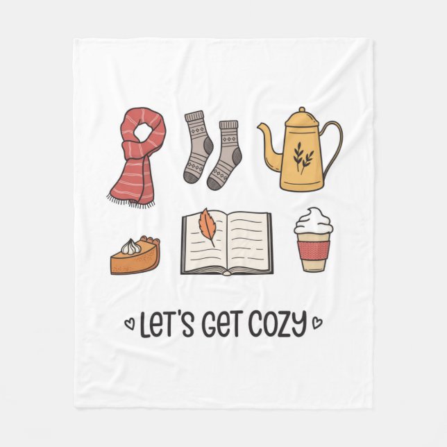 Let's Get Cosy Fleece Blanket (Front)