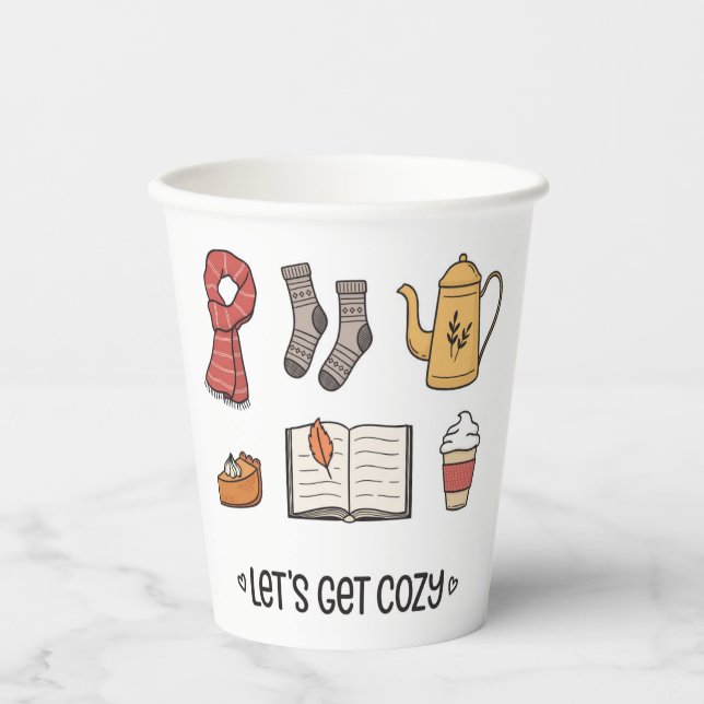 Let's Get Cosy Paper Cups (Front)
