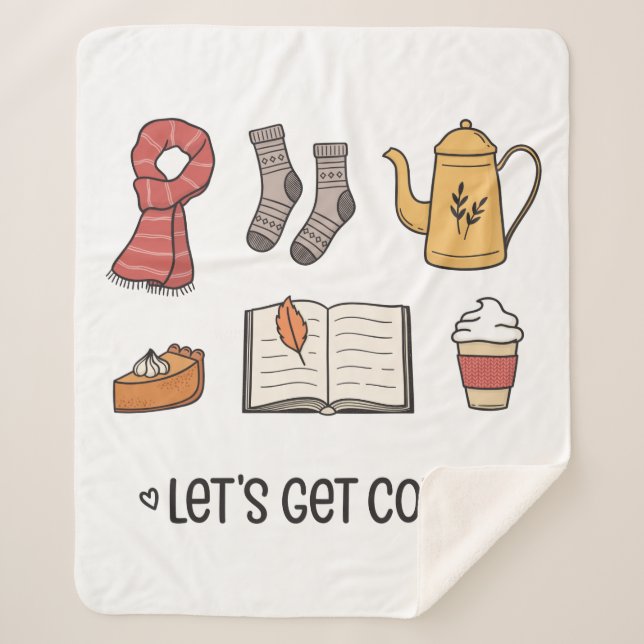 Let's Get Cosy Sherpa Blanket (Front)