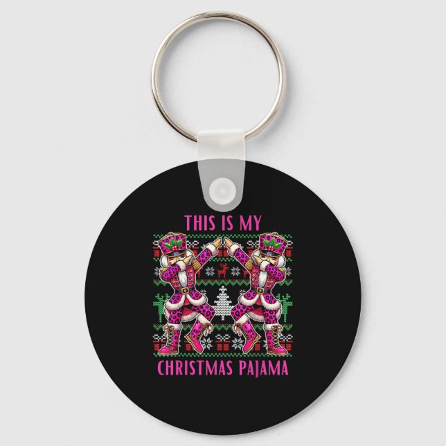 Let's Get Crackin' Funny Nutcracker Xmas Women Gir Key Ring (Front)