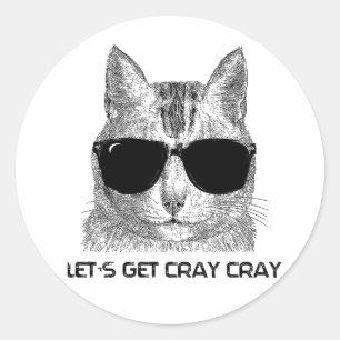 Let's Get Cray Cray Classic Round Sticker