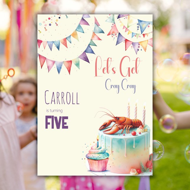 Lets Get Cray Cray Crawfish Boil Birthday Party  Invitation (Creator Uploaded)