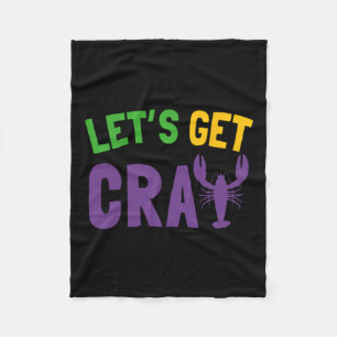 Let's Get Cray Mardi Gras Fleece Blanket