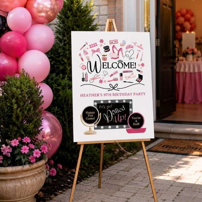 Let's Get Dolled Up Girl's Birthday Welcome Sign (Creator Uploaded)