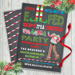 Let's get Elfed up Chrismas Pajama Party Invitation<br><div class="desc">Get Elfed up with this awesome Christmas Holiday Pajama Partyinvitation. Great for an ugly sweater party or elf party. Features elf legs,  candy cane and a ugly sweater pajama on an dark chalkboard with smudges background.
Need help with the layout,  just email me at tkatz@me.com</div>