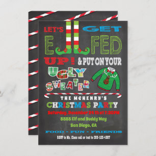 Let's get Elfed up Chrismas Party Elf invitation