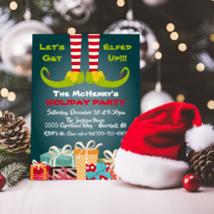 Let's Get Elfed Up Chrismas Party Elf invitation