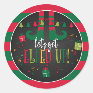 Let's Get Elfed Up Christmas Party Sticker