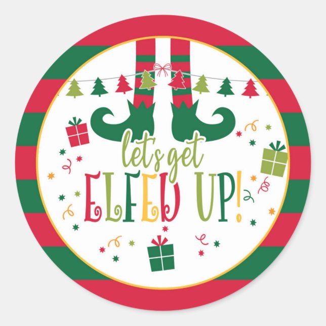 Let's Get Elfed Up Christmas Party (WH) Sticker (Front)