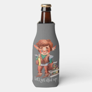 Let's Get Elfed Up Funny Christmas Bottle Cooler