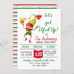 Let's get Elfed Up holiday party bash Invitation