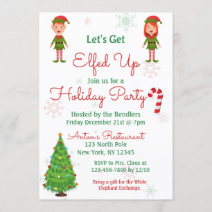 Let's Get Elfed Up Holiday Party Invitation