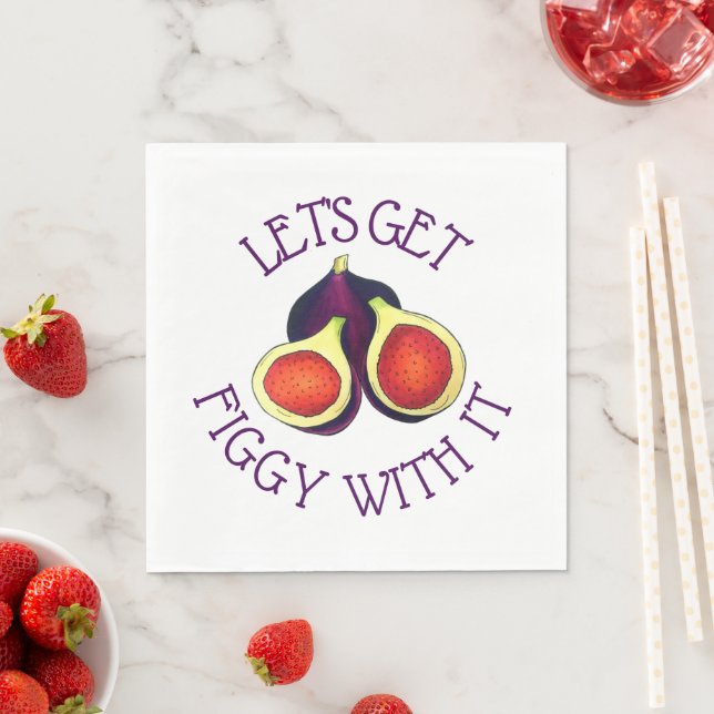 Let's Get Figgy With It Funny Figs Vegetarian Napkin (Insitu)
