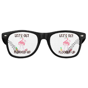 Let's Get Flocked Up Pink Flamingos Lover Summer Retro Sunglasses
