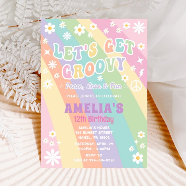 Let's get groovy birthday invitation (Creator Uploaded)