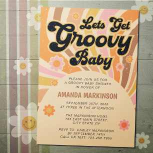 Let's Get Groovy Retro Baby Shower Invitation