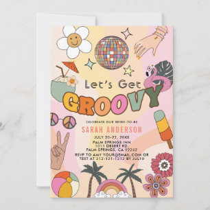 Let's Get Groovy Retro Bachelorette Party Invitation