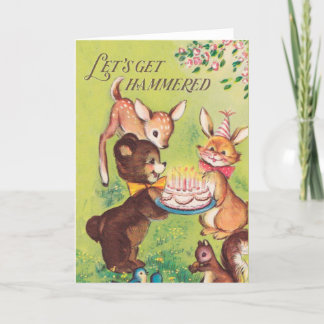 Let's get hammered - funny vintage birthday card